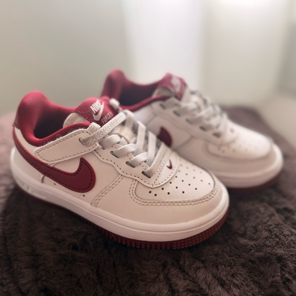 Nike Airforce Kids' White and Maroon Sneakers
